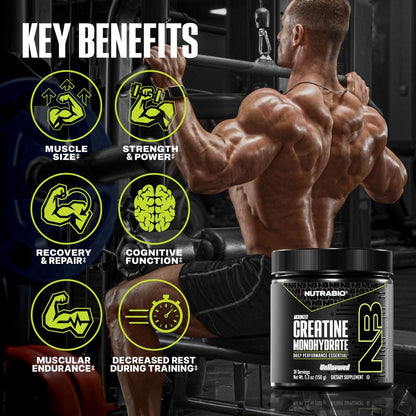 NutraBio Pure Micronized Creatine Monohydrat Pulver – ungesüßt, 150 g – unterstützt Muskelenergie, Erholung und Kraft – HPLC-getestetes Kreatinpulver für Männer und Frauen