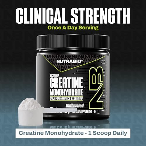NutraBio Pure Micronized Creatine Monohydrat Pulver – ungesüßt, 150 g – unterstützt Muskelenergie, Erholung und Kraft – HPLC-getestetes Kreatinpulver für Männer und Frauen