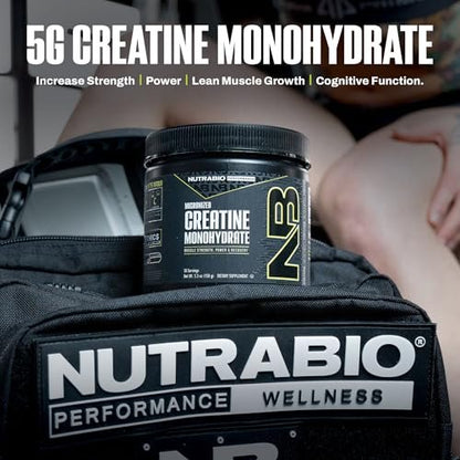NutraBio Pure Micronized Creatine Monohydrat Pulver – ungesüßt, 150 g – unterstützt Muskelenergie, Erholung und Kraft – HPLC-getestetes Kreatinpulver für Männer und Frauen