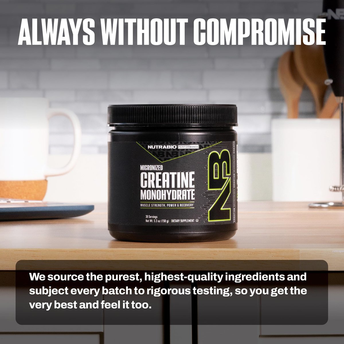 NutraBio Pure Micronized Creatine Monohydrat Pulver – ungesüßt, 150 g – unterstützt Muskelenergie, Erholung und Kraft – HPLC-getestetes Kreatinpulver für Männer und Frauen