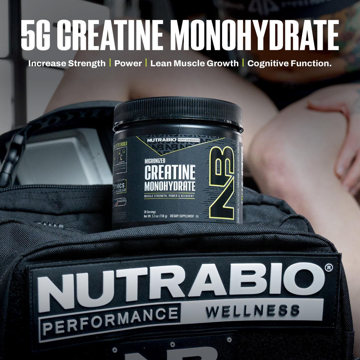 NutraBio Pure Micronized Creatine Monohydrat Pulver – ungesüßt, 150 g – unterstützt Muskelenergie, Erholung und Kraft – HPLC-getestetes Kreatinpulver für Männer und Frauen