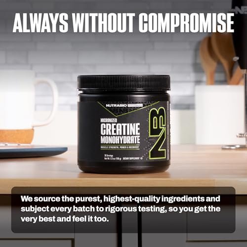 NutraBio Pure Micronized Creatine Monohydrat Pulver – ungesüßt, 150 g – unterstützt Muskelenergie, Erholung und Kraft – HPLC-getestetes Kreatinpulver für Männer und Frauen