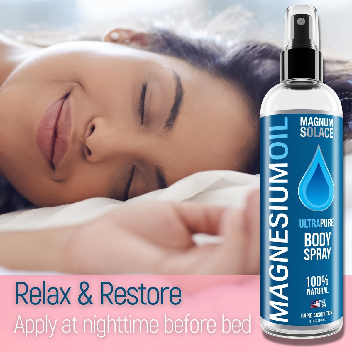 Reines Magnesiumöl Spray – 100 % natürliches Magnesium Spray aus dem Meer