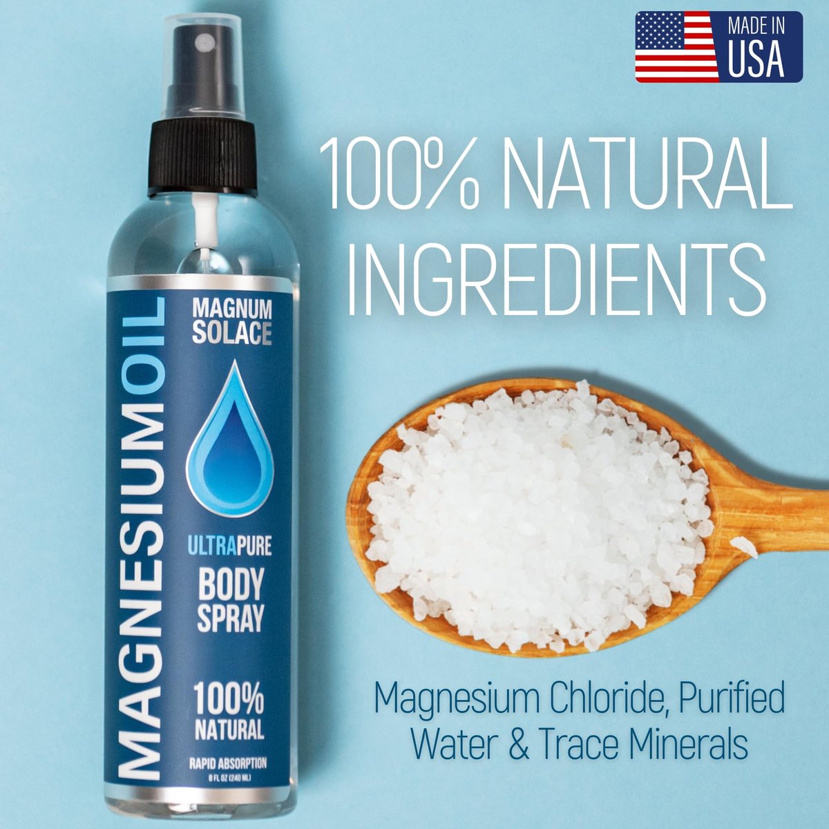 Reines Magnesiumöl Spray – 100 % natürliches Magnesium Spray aus dem Meer