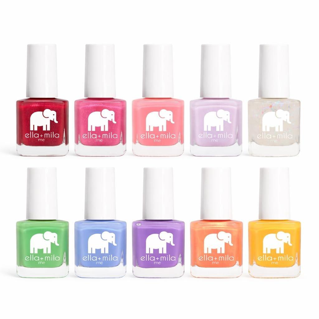 ella+mila Professionelles Nagellack Set – Schnelltrocknender Nagellack – 10 lebendige Farben – Vegan & ungiftig – langanhaltend & splitterresistent (10 x 7,1 ml)