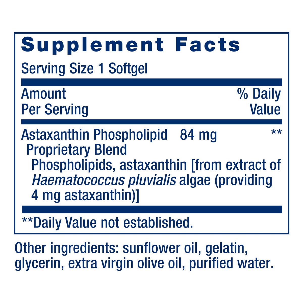 Life Extension Astaxanthin mit Phospholipiden – Antioxidans Unterstützung, Augengesundheit – Algenbasiert – Glutenfrei, Nicht-GVO – 30 Weichkapseln