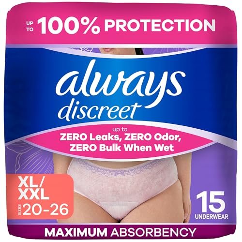 Always Discreet Inkontinenzunterwäsche für Damen, Extra Large/XL, 15 Stück – Maximaler Schutz bei Blasenschwäche