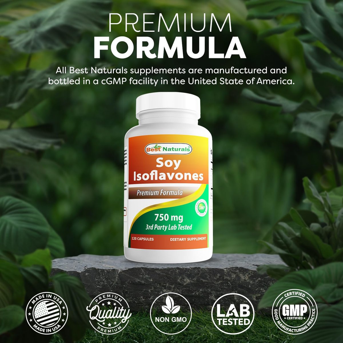 Best Naturals Soja-Isoflavone für Frauen 750 mg Kapseln, 120 Stück