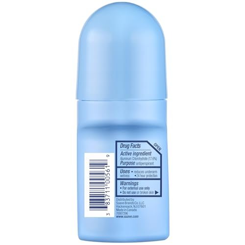 Suave Roll-On Deodorant für Frauen, Powder Fresh Duft, 2er-Pack – Antitranspirant-Deodorant mit 24-Stunden-Schweiß- und Geruchsschutz, 2,7 Oz pro Stück