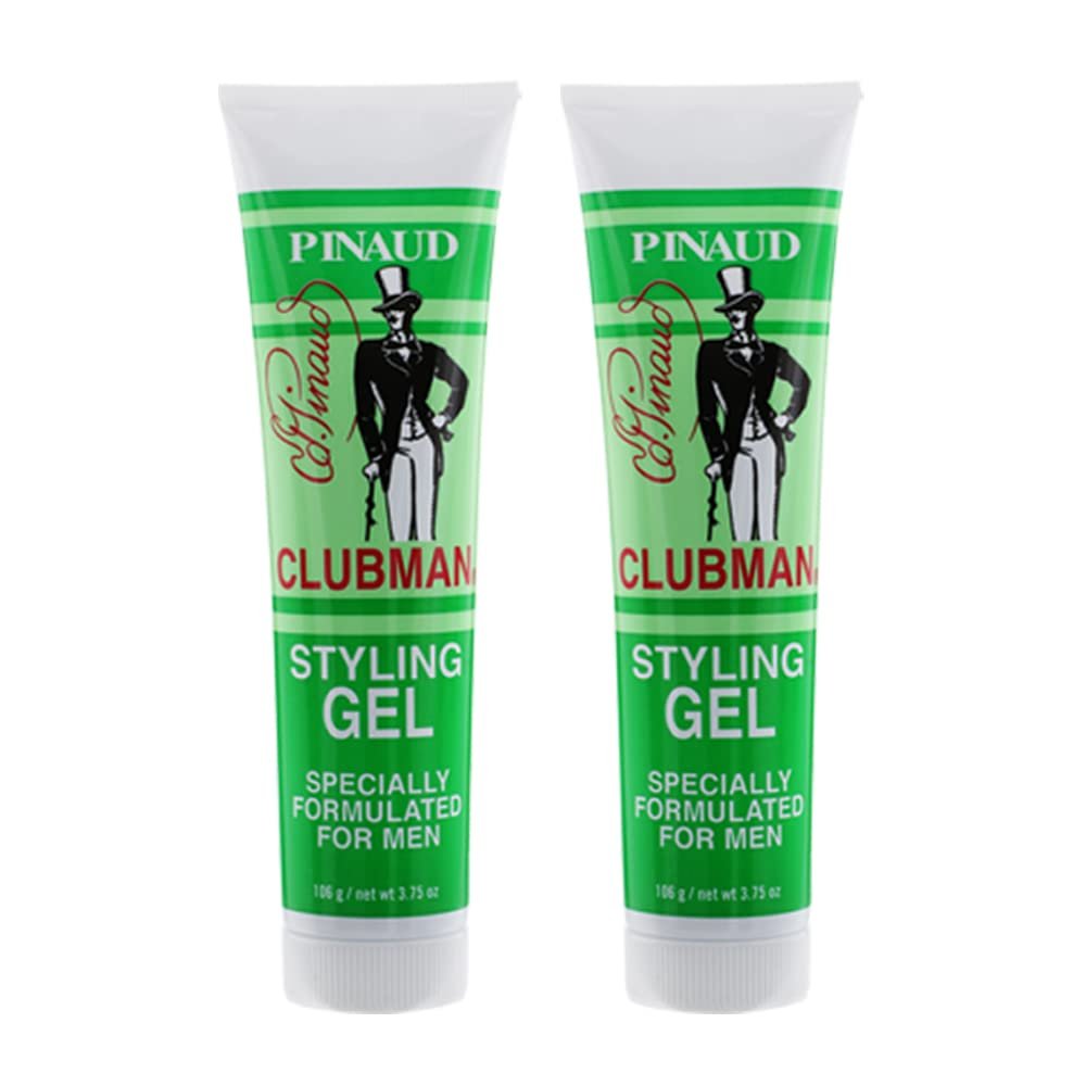 Clubman Styling Gel Tube 3,75 Unzen (111 ml) für Männer (2er-Pack) - Starker Halt & Glanz