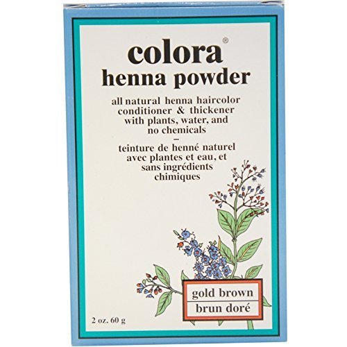 Colora Henna-Pulver Haarfarbe Goldbraun 2 Unzen (2er-Pack) – Natürliche Pflanzenhaarfarbe