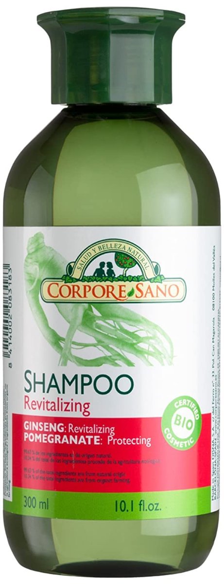 Corpore Sano Revitalisierendes Shampoo mit Ginseng & Granatapfel – Bio-zertifiziert, ohne Parabene – 300 ml / 10,1 fl oz