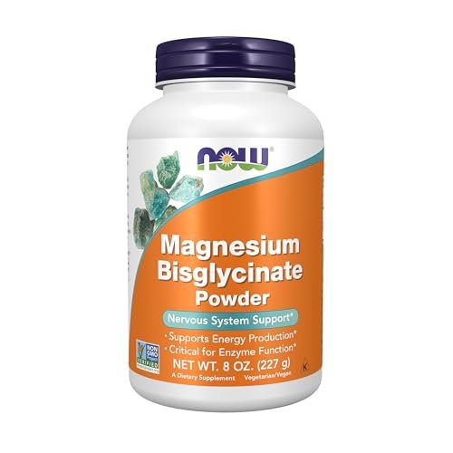 NOW Foods Magnesium Bisglycinat Pulver – 227 g (8 Unzen) zur Unterstützung der Enzymfunktion und des Nervensystems