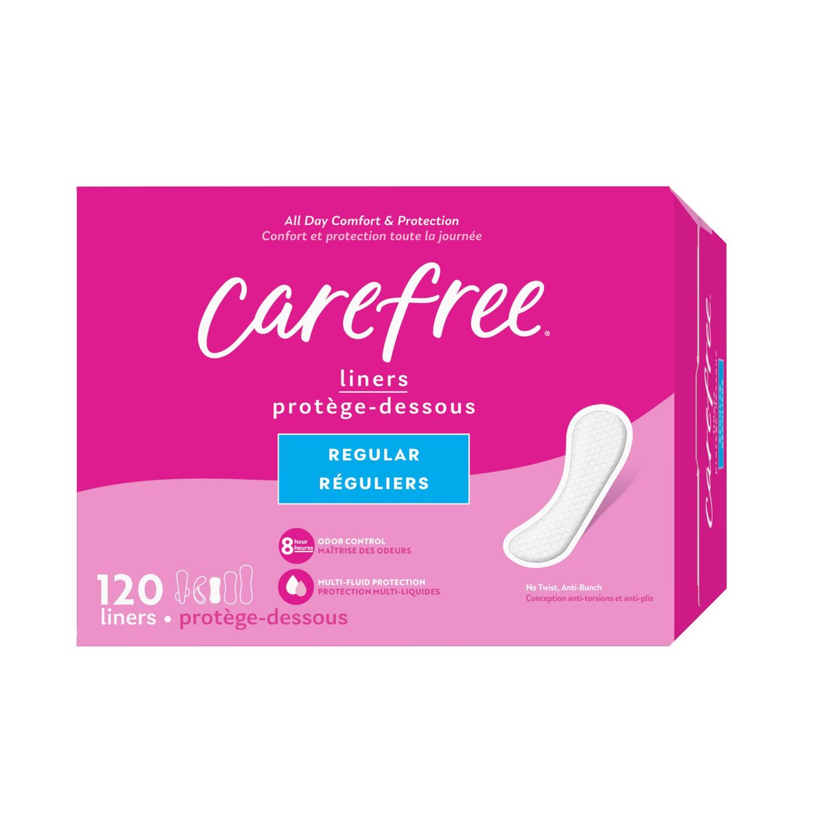 Carefree Slipeinlagen für Frauen, String-Einlagen, unverpackt, unparfümiert | Slipeinlagen für leichte Perioden und Auslaufschutz | 196 Stück (4 Packungen à 49 Stück)