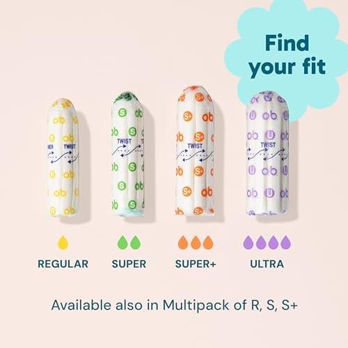 o.b. Tampons Super, Ohne Applikator, Duftfrei - 40 Stück | Applikatorfreie Tampons für starke Tage, Damenhygiene, Periodenprodukte