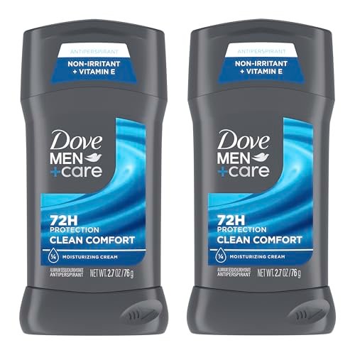 DOVE MEN + CARE Antitranspirant-Deodorant Stick Clean Comfort Doppelpack 72h Schutz vor Schweiß und Geruch für Männer mit 1/4 Feuchtigkeitscreme 2,7 oz