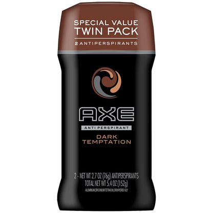 AXE Dark Temptation Antitranspirant Deodorant Stick für Männer, 2er-Pack, 2 x 2,7 Unzen