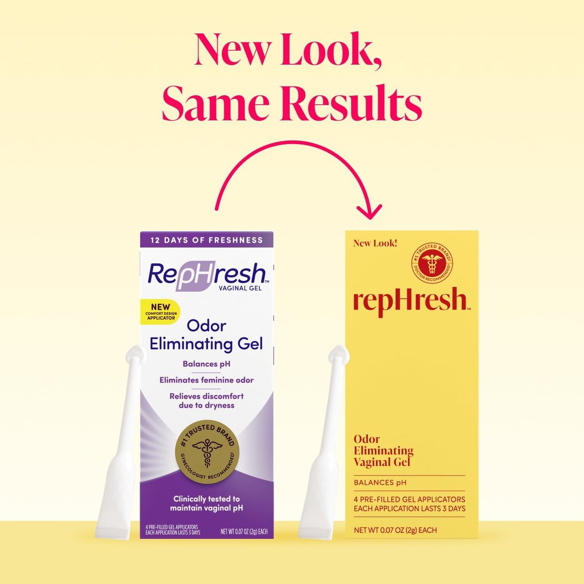 RepHresh Geruchsentfernendes Vaginalgel, pH-Balance für Frauen, 4 Stück (0,7 oz)