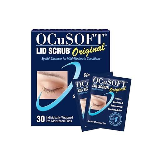 OCuSOFT Lid Scrub Original Augenlid-Reiniger – Vorbefeuchtete Lidtücher für milde bis mittelschwere Beschwerden – Reinigt, beruhigt und lindert gereizte Augenlider – 30 Stück