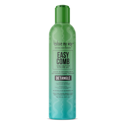 Texture My Way Natural Hair Therapies Easy Comb Leave-In Haar-Entwirrer & Pflegecreme für lockiges, krauses und welliges Haar, 12 oz