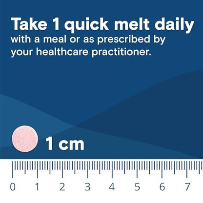 Bariatric Fusion Vitamin B12 Sublingual 1000 mcg Lutschtabletten | Kirschbeeren-Geschmack | Vitamin B12 zum Zergehen unter der Zunge mit Folsäure | Zuckerfrei | Methylcobalamin | 90 Stück