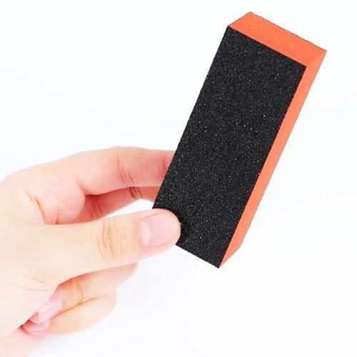 uxcell 10-teiliges Nagelfeilen- und Buffer-Set, 4-Wege-Nagelbufferblock, Maniküre-Feilen-Polierset, Schwarz-Rot
