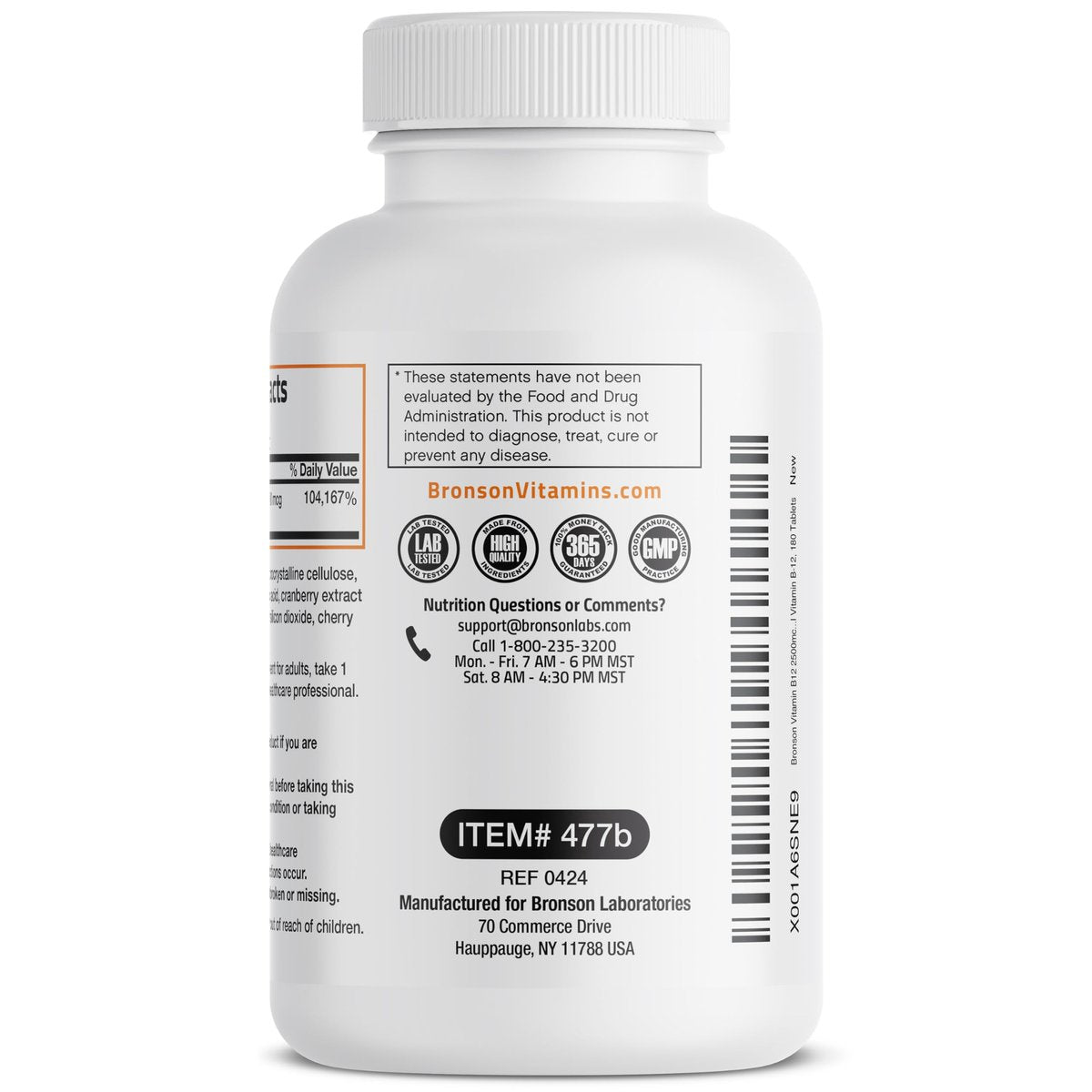 Vitamin B12 2500mcg Energy Shot – Schnell lösliche Kautabletten mit Kirschgeschmack – Unterstützt Nervensystem, Gehirnfunktion & Energieproduktion – 180 Stück