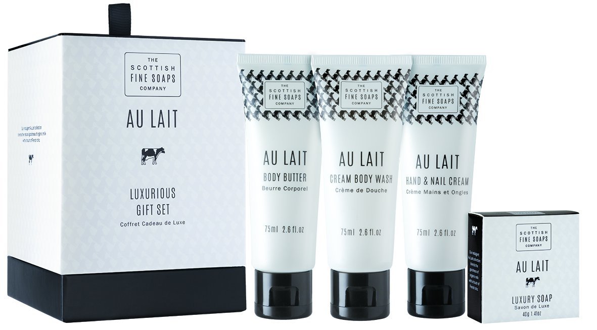 Au Lait Luxurious Essentials Drum – 3 Tuben à 75 ml + Seife 40 g