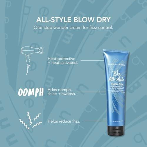 Bumble and bumble. All-Style Blow Dry Hitzeschutz-Stieling-Creme | Anti-Frizz-Creme | Für feines bis mittleres, welliges bis glattes Haar | 150 ml