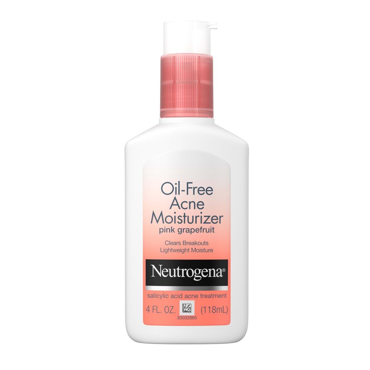Neutrogena Oil Free Akne Feuchtigkeitscreme mit 0,5% Salicylsäure, Pink Grapefruit Gesichtslotion gegen Unreinheiten, nicht fettend & nicht komedogen, 118 ml