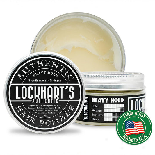 Lockhart’s Heavy Hold – Handgefertigte Pomade für Männer – Weltweit stärkste ölbasierte Pomade – Feuchtigkeits- & schweißbeständig – Wenig Glanz, stärkster Halt – Kokos-Vanille-Duft (100 ml)