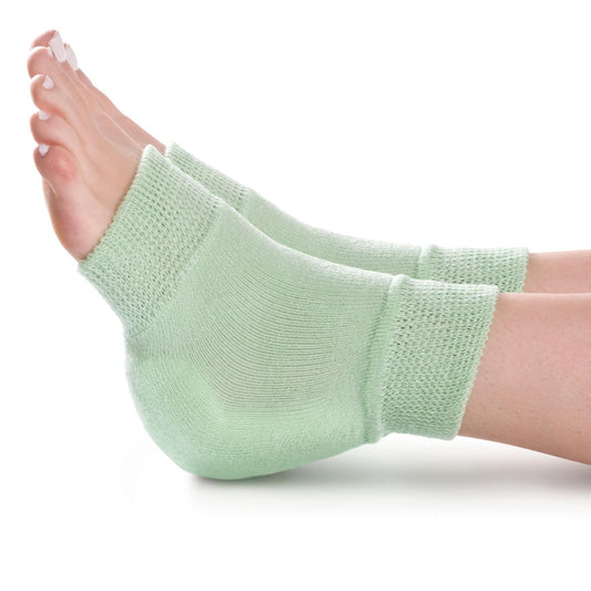 Medline Gestrickter Fersen- und Ellbogenschutz – Druck- und Reibungsgeschwüre vorbeugen, Leichtes Gestrick, Fußpflege-Fersenschutz, Ellbogenschoner, Waschbar, Grün, 1 Paar, Einheitsgröße