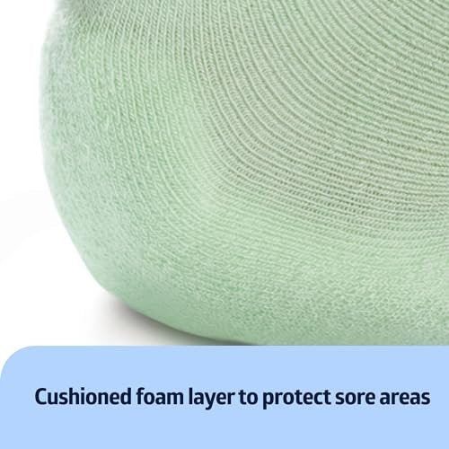 Medline Gestrickter Fersen- und Ellbogenschutz – Druck- und Reibungsgeschwüre vorbeugen, Leichtes Gestrick, Fußpflege-Fersenschutz, Ellbogenschoner, Waschbar, Grün, 1 Paar, Einheitsgröße
