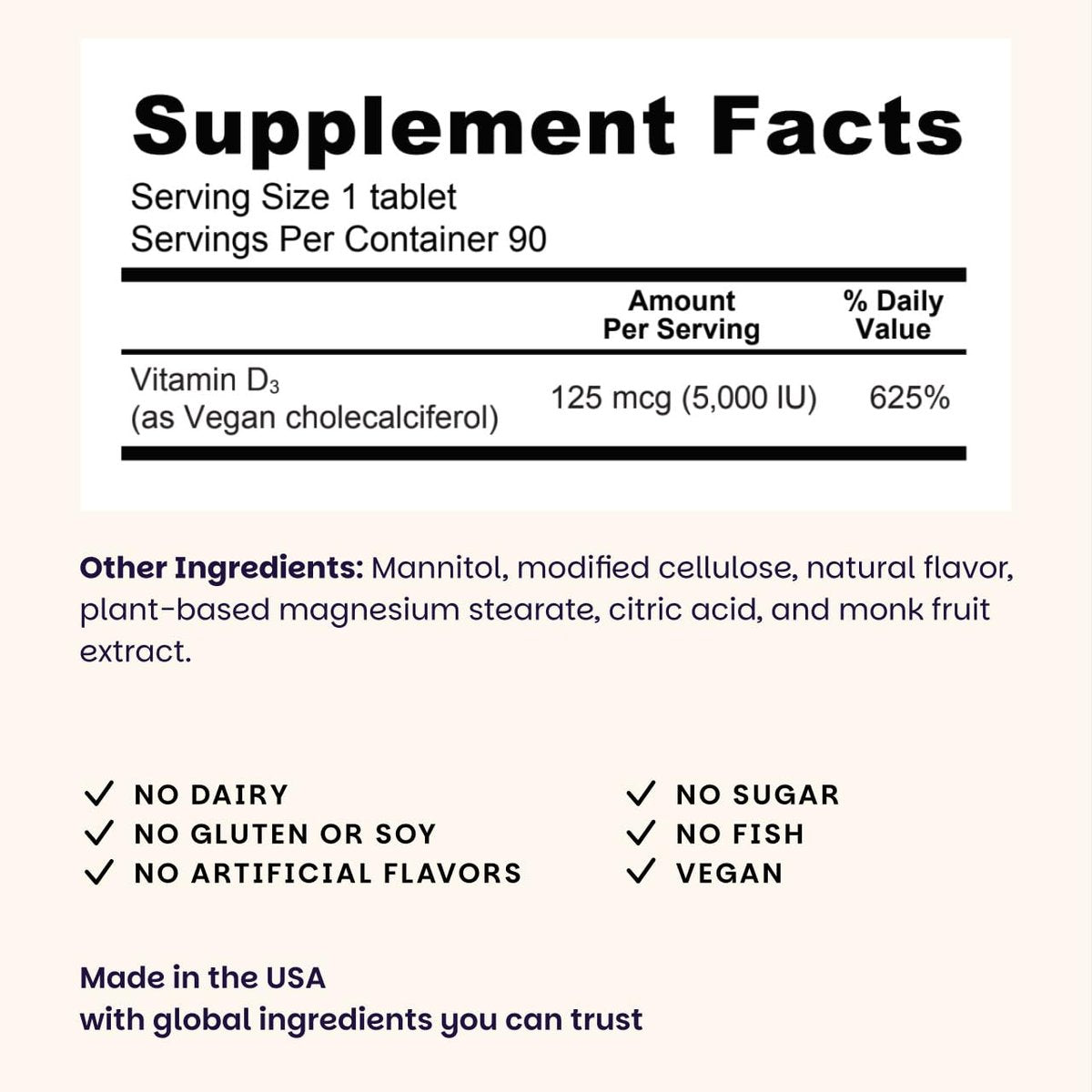 EZ Melts Vitamin D3 5.000 IE lösliche Tabletten – Veganes Vitamin D für Knochen & Zähne – Ohne künstliche Aromen – Pflanzenbasiert & Nicht-GVO – Grüner Apfel – 90 Portionen