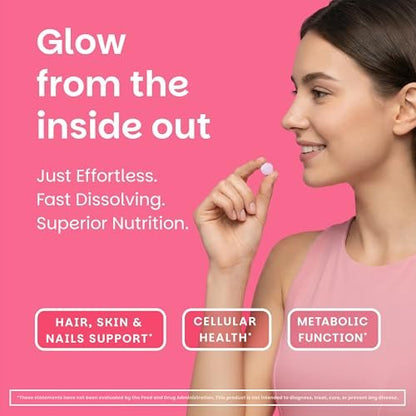 EZ Melts Biotin 90 Lutschtabletten - Vitamin B7 für gesundes Haar, Haut & Nägel - Energie-Stoffwechsel - Erdbeer-Geschmack - Vegan & Nicht-GVO