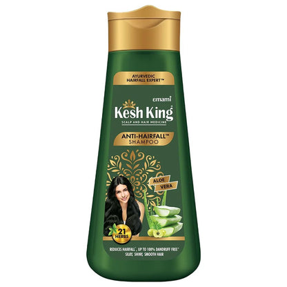 KESH KING Anti-Haarausfall Shampoo | mit 21 ayurvedischen Kräutern & Aloe Vera | für gesunde, genährte Kopfhaut | glänzendes & geschmeidiges Haar | 200 ml