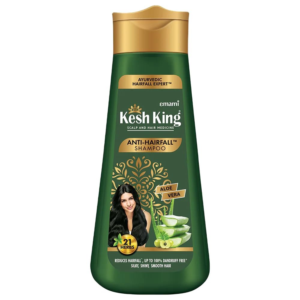 KESH KING Anti-Haarausfall Shampoo | mit 21 ayurvedischen Kräutern & Aloe Vera | für gesunde, genährte Kopfhaut | glänzendes & geschmeidiges Haar | 200 ml