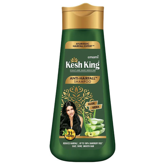 KESH KING Anti-Haarausfall Shampoo | mit 21 ayurvedischen Kräutern & Aloe Vera | für gesunde, genährte Kopfhaut | glänzendes & geschmeidiges Haar | 200 ml