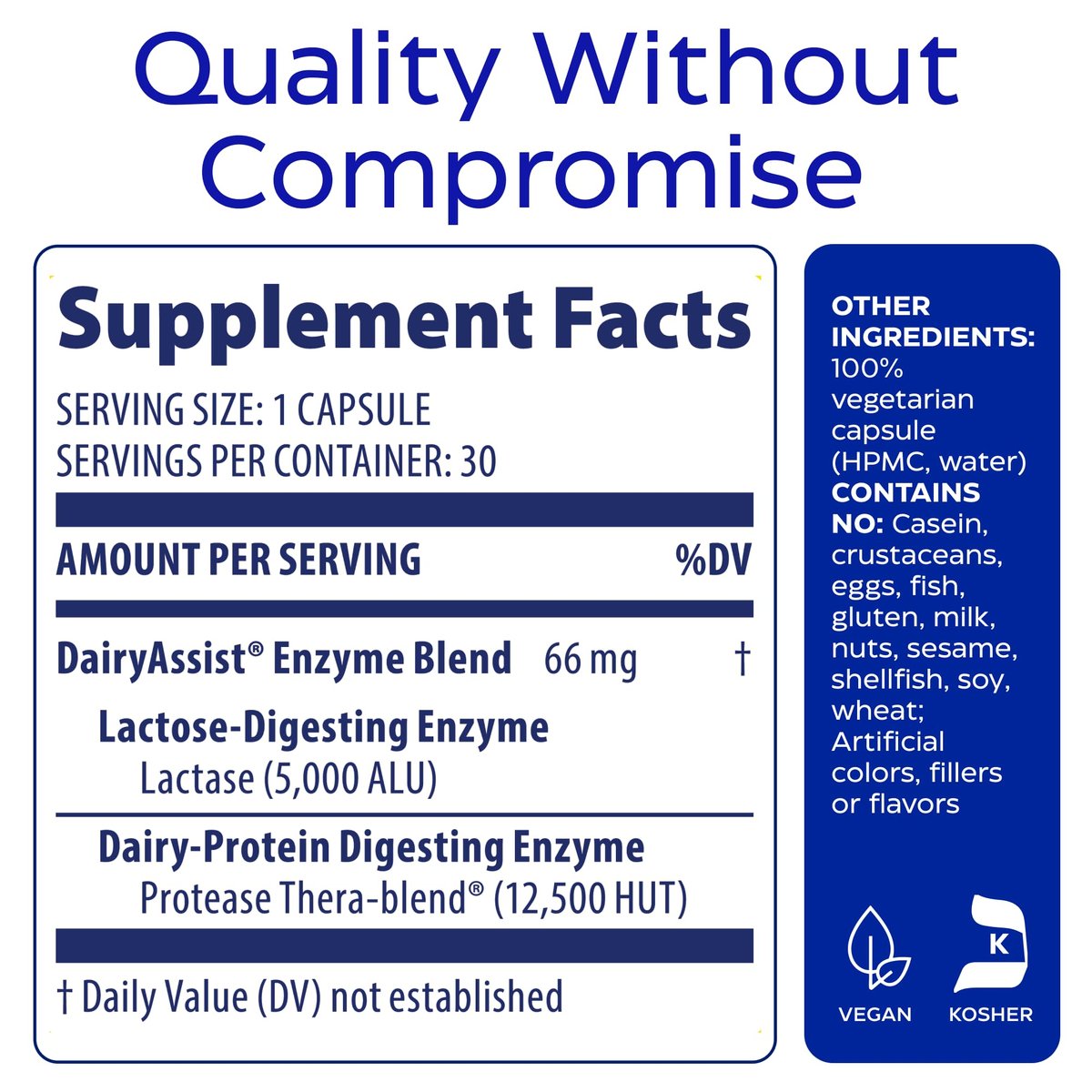 Enzymedica DairyAssist – Laktase-Enzym für Männer & Frauen – Unterstützung bei Laktoseintoleranz – Hilft beim Abbau von Milch & Milchprodukten – Reduziert Blähungen & Völlegefühl – Glutenfrei – 30 Kapseln