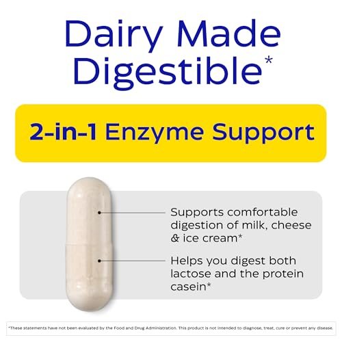 Enzymedica DairyAssist – Laktase-Enzym für Männer & Frauen – Unterstützung bei Laktoseintoleranz – Hilft beim Abbau von Milch & Milchprodukten – Reduziert Blähungen & Völlegefühl – Glutenfrei – 30 Kapseln