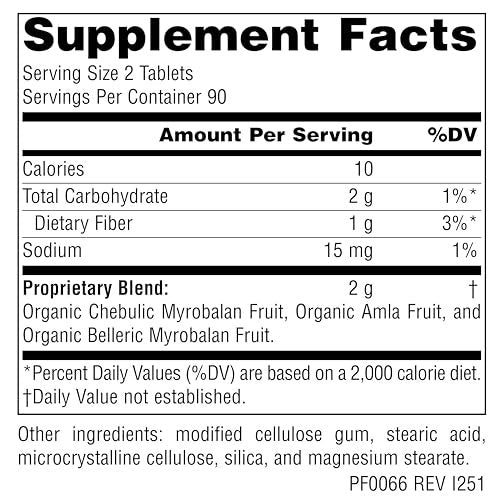 Planetary Herbals Triphala Internal Cleanser 1000mg – 180 Tabletten für die Gesundheit des Magen-Darm-Trakts
