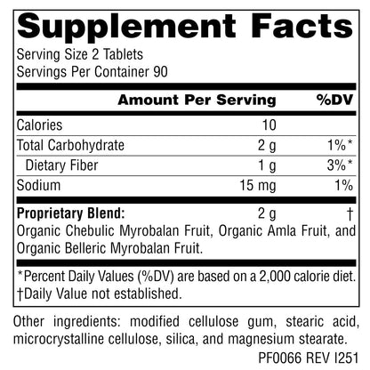 Planetary Herbals Triphala Internal Cleanser 1000mg – 180 Tabletten für die Gesundheit des Magen-Darm-Trakts