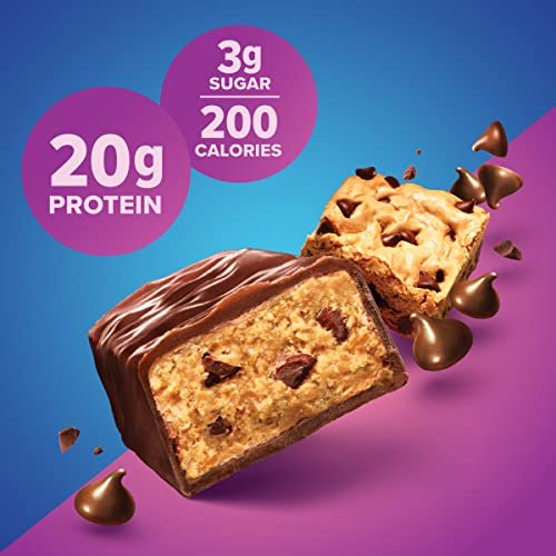 Pure Protein Chewy Chocolate Chip Proteinriegel – 20g Protein, 3g Zucker, 190 Kalorien (12er Pack) – glutenfrei, zuckerarm, idealer Snack