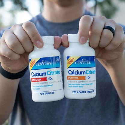 21st Century Calcium Citrat + D3 Petites überzogene Tabletten, 200 Stück