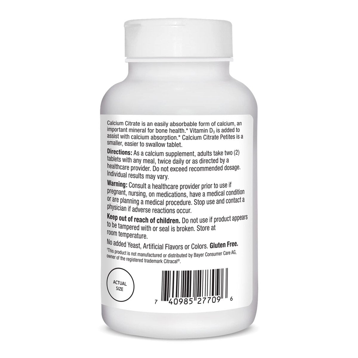 21st Century Calcium Citrat + D3 Petites überzogene Tabletten, 200 Stück
