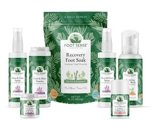 FOOT SENSE All-Natürliches Fuß- & Schuhpuder, Fußdeo, Talkumfrei, Geruchsentferner, Desinfiziert & Desodoriert, Lang anhaltend bis zu 6 Monaten, Sicher für Männer, Frauen, Kinder, Sportler, 100g (2er-Pack)