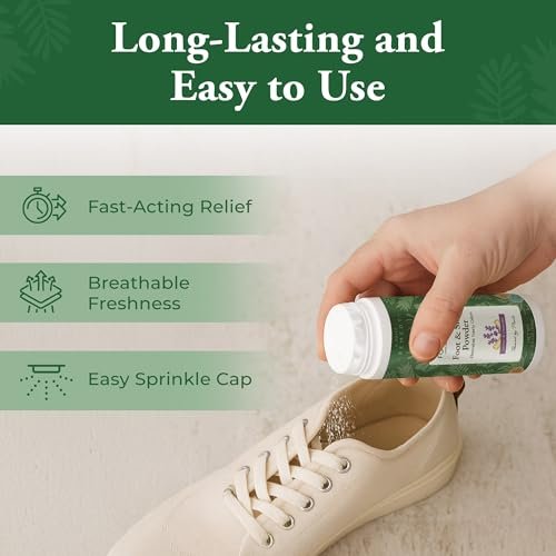 FOOT SENSE All Natural Fuß- und Schuhpuder – Lang anhaltende Geruchskontrolle bis zu 6 Monaten, desodoriert, sicher für Männer, Frauen, Kinder, Sportler, 100g