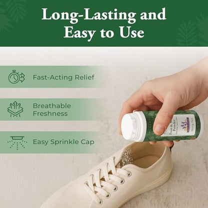 FOOT SENSE All Natural Fuß- und Schuhpuder – Lang anhaltende Geruchskontrolle bis zu 6 Monaten, desodoriert, sicher für Männer, Frauen, Kinder, Sportler, 100g