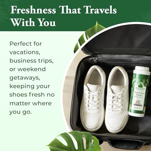 FOOT SENSE All Natural Fuß- und Schuhpuder – Lang anhaltende Geruchskontrolle bis zu 6 Monaten, desodoriert, sicher für Männer, Frauen, Kinder, Sportler, 100g