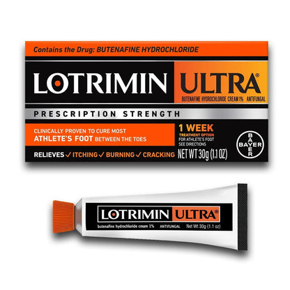 Lotrimin Ultra 1-Woche Fußpilz Behandlung – Rezeptstarkes Butenafinhydrochlorid 1% – Creme gegen Fußpilz zwischen den Zehen – 30 g